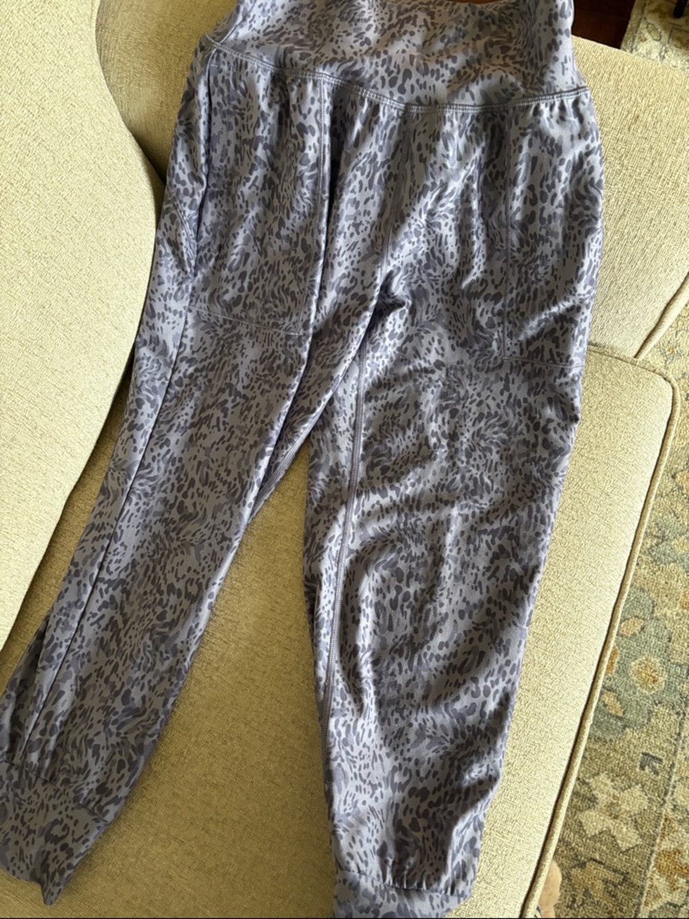 Purple Leopard Print Jogger Pants